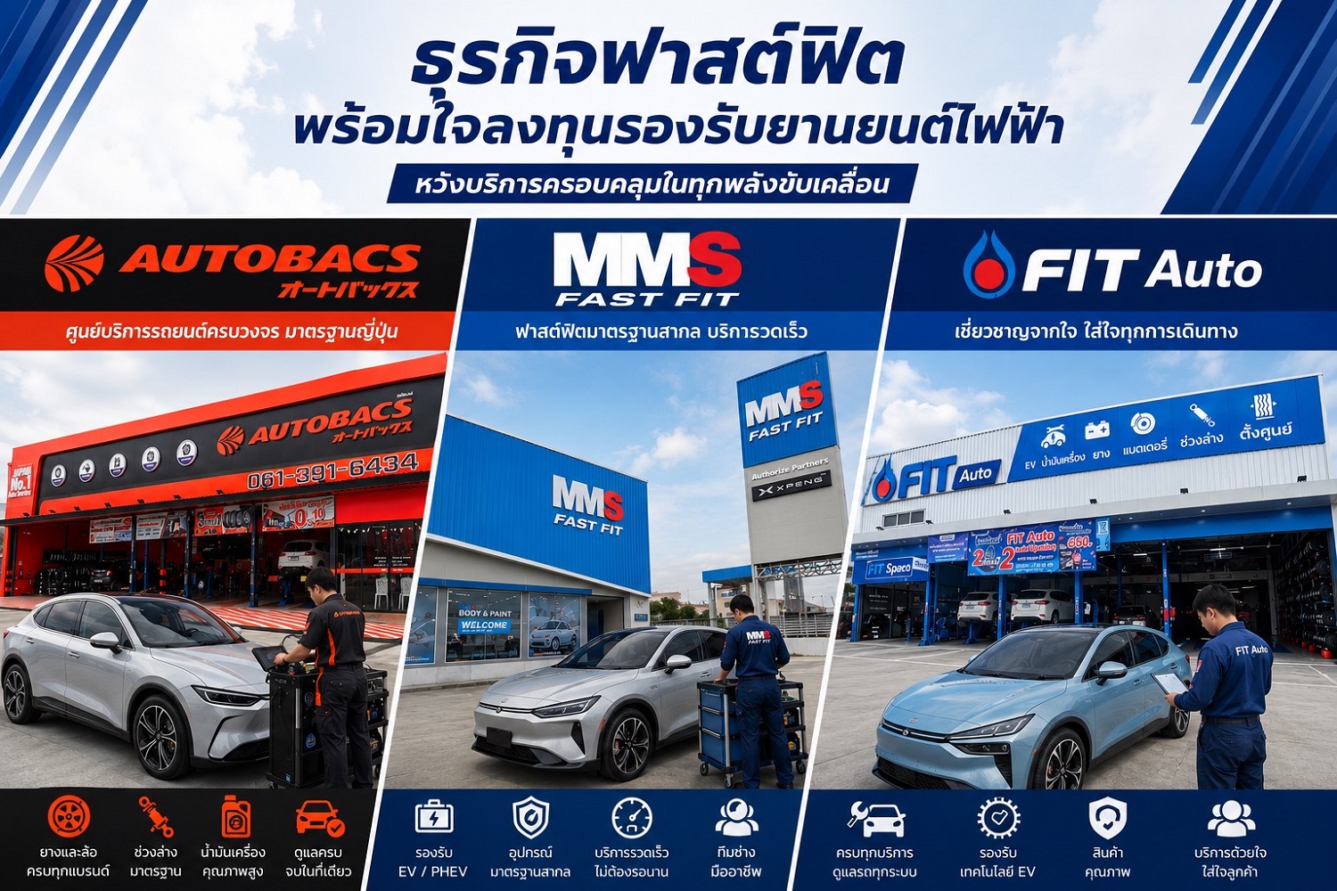 ธุรกิจฟาสต์ฟิต พร้อมใจลงทุนรองรับยานยนต์ไฟฟ้า หวังบริการครอบคลุมในทุกพลังขับเคลื่อน   